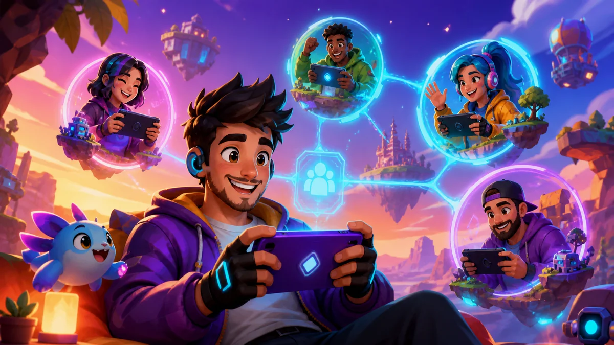 Ilustração sobre jogar com amigos à distância